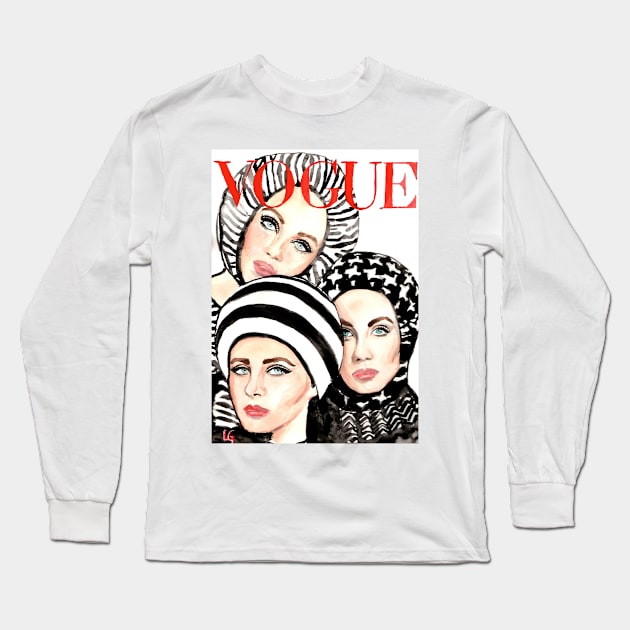 Fashion Magazine Cover Long Sleeve T-Shirt by LauraGomez